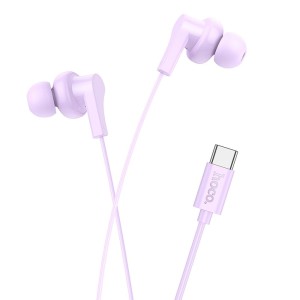 Słuchawki przewodowe USB C z mikrofonem M114 fioletowe Hoco