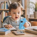 Telefon dla dzieci z motywem dinozaura 2,8 Y103 niebieski Hoco (4).jpg