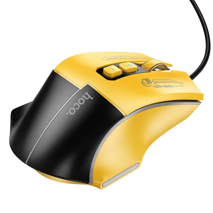HOCO mysz komputerowa gamingowa przewodowa USB A 3600DPI GM31 czarno żółta (4).jpg