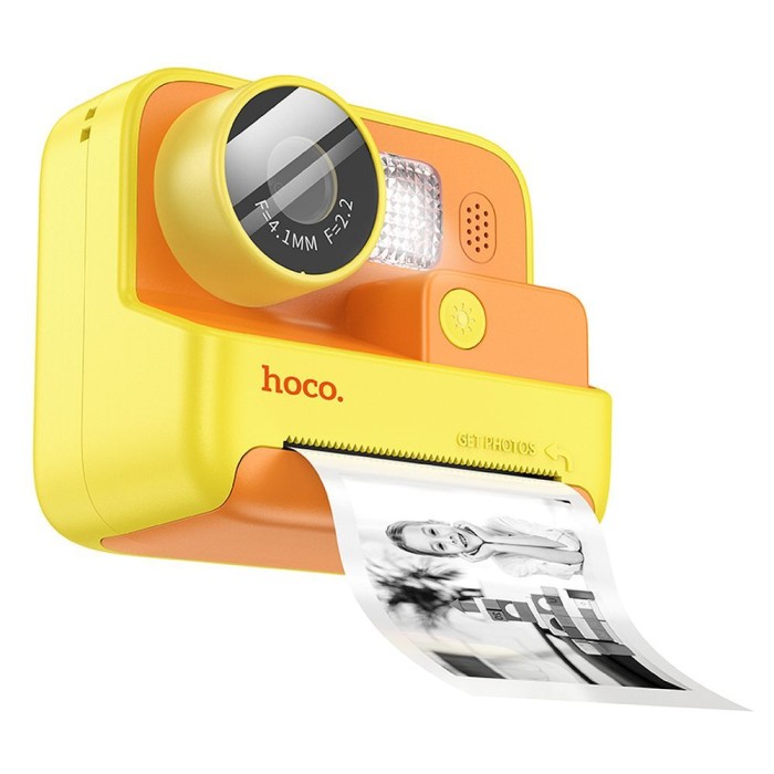 HOCO aparat fotograficzny dziecięcy z drukarką DV200 zółty (5).jpg
