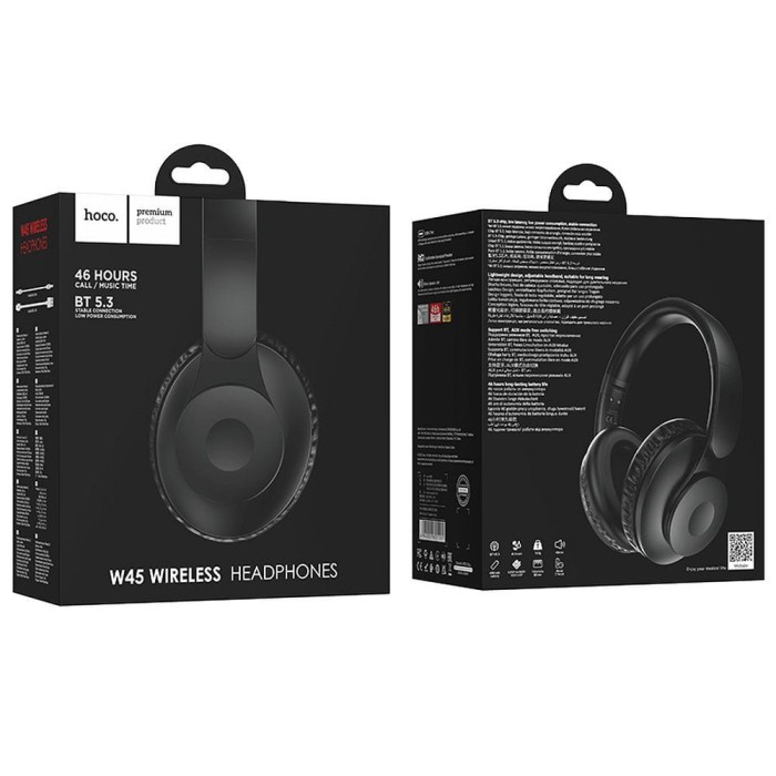 HOCO słuchawki bezprzewodowe bluetooth nagłowne W45 czarne (2).jpg