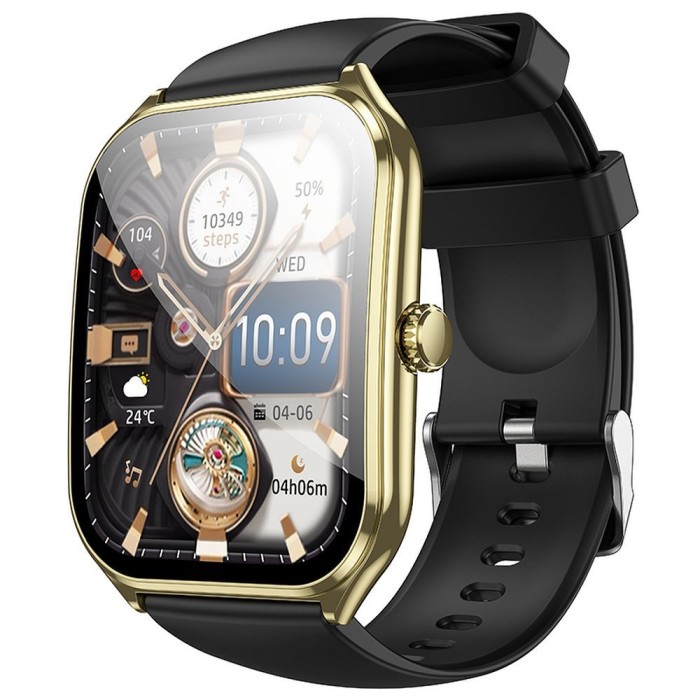 HOCO smartwatch z funkcją rozmowy AMOLED Y28 złoty (5).jpg