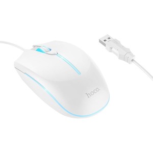 Myszka przewodowa gamingowa USB A 2400DPI GM37 biała Hoco
