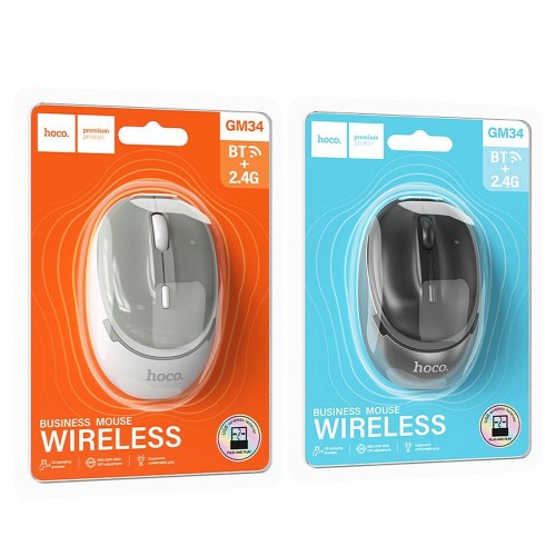 Myszka bezprzewodowa Hoco 2,4G 1600 dpi GM34 szaro czarna (1).jpg
