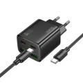 Ładowarka sieciowa do telefonu Hoco 2 x USB C + 2 x USB A QC3.0 PD 3A 30W + kabel USB C do USB C N56 czarn (6).jpg