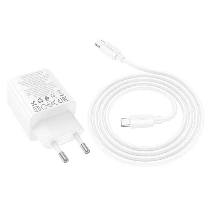 Ładowarka sieciowa do telefonu Hoco 2 x USB C + 2 x USB A QC3.0 PD 3A 30W + kabel USB C do USB C N56 biał (3).jpg