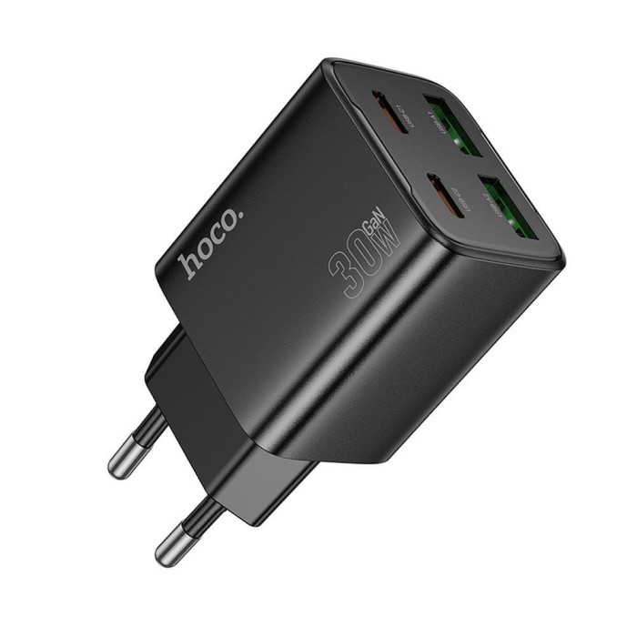 Ładowarka sieciowa do telefonu Hoco 2 x USB C + 2 x USB A QC3.0 PD 3A 30W N56 czarna (7).jpg