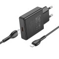 Ładowarka sieciowa do telefonu Hoco Slim USB C QC PD 30W + kabel USB C do Lightning N37 czarna (5).jpg