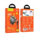 Ładowarka sieciowa do telefonu Hoco USB A + USB C QC3.0 PD 3A 20W + kabel USB C do USB C N34 transparentna (1).jpg