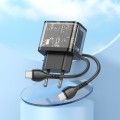 Ładowarka sieciowa do telefonu Hoco USB A + USB C QC3.0 PD 3A 20W + kabel USB C do USB C N34 transparentna (3).jpg