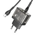 Ładowarka sieciowa do telefonu Hoco USB A + USB C QC3.0 PD 3A 20W + kabel USB C do USB C N34 transparentna (6).jpg