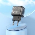 Ładowarka sieciowa do telefonu Hoco USB A + USB C QC3.0 PD 3A 20W N34 transparentna (3).jpg