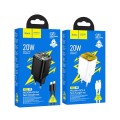 Ładowarka sieciowa do telefonu Hoco USB A + USB C QC3.0 PD 3A 20W + kabel USB C do Lightning N52 biała (1).jpg