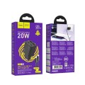Ładowarka sieciowa do telefonu Hoco 2 x USB C + 2 x USB A QC3.0 PD 3A 20W + kabel USB C do Lightning N55 czarna (2).jpg