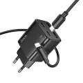 Ładowarka sieciowa do telefonu Hoco 2 x USB C + 2 x USB A QC3.0 PD 3A 20W + kabel USB C do Lightning N55 czarna (4).jpg