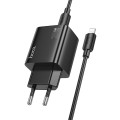 Ładowarka sieciowa do telefonu Hoco 2 x USB C + 2 x USB A QC3.0 PD 3A 20W + kabel USB C do Lightning N55 czarna (5).jpg