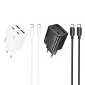 Ładowarka sieciowa do telefonu Hoco 2 x USB C + 2 x USB A QC3.0 PD 3A 20W + kabel USB C do USB C N55 biała (5).jpg