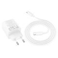 Ładowarka sieciowa do telefonu Hoco 2 x USB C + 2 x USB A QC3.0 PD 3A 20W + kabel USB C do USB C N55 biała (6).jpg