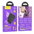 Ładowarka sieciowa do telefonu Hoco Slim USB A + USB C QC3.0 PD 3A 20W N38 czarna (1).jpg