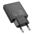 Ładowarka sieciowa do telefonu Hoco Slim USB A + USB C QC3.0 PD 3A 20W N38 czarna (4).jpg