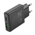 Ładowarka sieciowa do telefonu Hoco Slim USB A + USB C QC3.0 PD 3A 20W N38 czarna (5).jpg