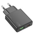 Ładowarka sieciowa do telefonu Hoco Slim USB A + USB C QC3.0 PD 3A 20W N38 czarna (6).jpg