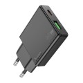 Ładowarka sieciowa do telefonu Hoco Slim USB A + USB C QC3.0 PD 3A 20W N38 czarna (8).jpg
