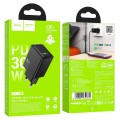 Ładowarka sieciowa do telefonu Hoco USB A + USB C QC3.0 PD AFC 3A 30W N71 czarna (2).jpg