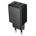 Ładowarka sieciowa do telefonu Hoco USB A + USB C QC3.0 PD AFC 3A 30W N71 czarna (6).jpg