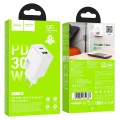 Ładowarka sieciowa do telefonu Hoco USB A + USB C QC3.0 PD AFC 3A 30W N71 biała (1).jpg