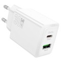 Ładowarka sieciowa do telefonu Hoco USB A + USB C QC3.0 PD AFC 3A 30W N71 biała (4).jpg