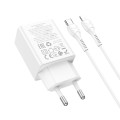 Ładowarka sieciowa do telefonu Hoco USB A + USB C QC3.0 PS AFC 3A 30W + kabel USB C do USB C N71 biała (5).jpg