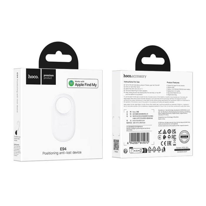 Lokalizator zgodny z Apple Find My Hoco E94 biały (2).jpg