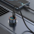 Ładowarka samochodowa Hoco USB A + USB C QC3.0 PD 30W + kabel USB C do USB C Z57A czarna (3).jpg