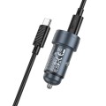 Ładowarka samochodowa Hoco USB A + USB C QC3.0 PD 30W + kabel USB C do USB C Z57A czarna (4).jpg