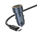 Ładowarka samochodowa Hoco USB A + USB C QC3.0 PD 30W + kabel USB C do USB C Z57A czarna (6).jpg