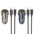 Ładowarka samochodowa Hoco USB A + USB C QC3.0 PD 30W + kabel USB C do Lightning Z57A czarna (3).jpg