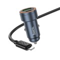 Ładowarka samochodowa Hoco USB A + USB C QC3.0 PD 30W + kabel USB C do Lightning Z57A czarna (6).jpg