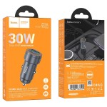 Ładowarka samochodowa USB A + USB C QC3.0 PD 3A 30W Z57A szara Hoco