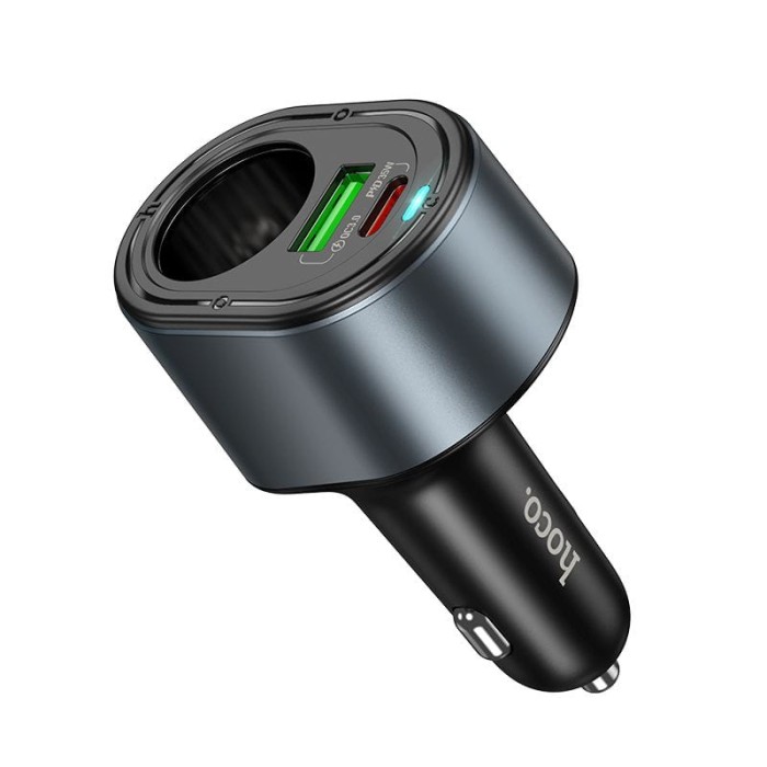 Ładowarka samochodowa Hoco USB A + USB C + gniazdo zapalniczki PD QC3.0 3A 35W Z56 czarna (8).jpg