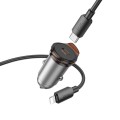 Ładowarka samochodowa Hoco USB C QC PD 30W + kabel USB C do Lightning NZ16 szara (6).jpg