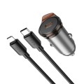 Ładowarka samochodowa Hoco USB C QC PD 30W + kabel USB C do Lightning NZ16 szara (8).jpg