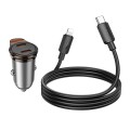 Ładowarka samochodowa Hoco 2 x USB C QC PD 45W + kabel USB C do Lightnning NZ16B szara (9).jpg