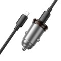 Ładowarka samochodowa Hoco 2 x USB C QC PD 45W + kabel USB C do Lightnning NZ16B szara (3).jpg