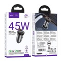Ładowarka samochodowa Hoco 2 x USB C QC PD 45W NZ16B szara (1).jpg