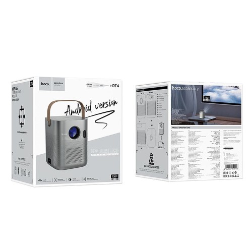 Projektor HD Ready Hoco z systemem Android Wi-Fi Bluetooth 720P DT4 szary (1).jpg