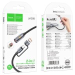 Kabel USB A / USB C , zapalniczka samochodowa 0,3 m UA38B czarny Hoco
