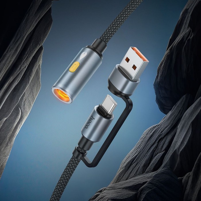 Kabel USB A  USB C do zapalniczka samochodowa Hoco 0,3 m UA38B czarny (3).jpg