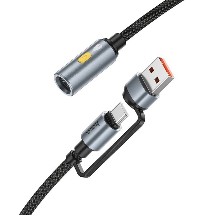 Kabel USB A  USB C do zapalniczka samochodowa Hoco 0,3 m UA38B czarny (5).jpg