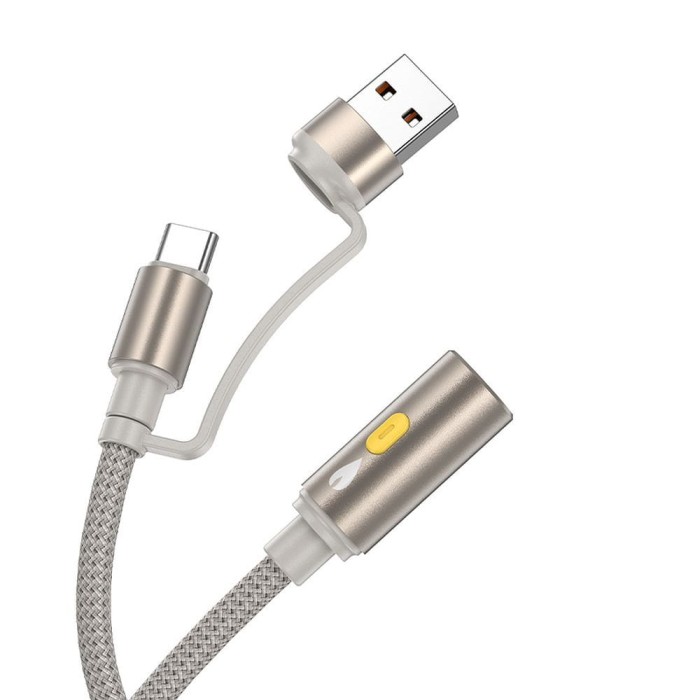 Kabel USB A  USB C do zapalniczka samochodowa Hoco 0,3 m UA38B złoty (3).jpg